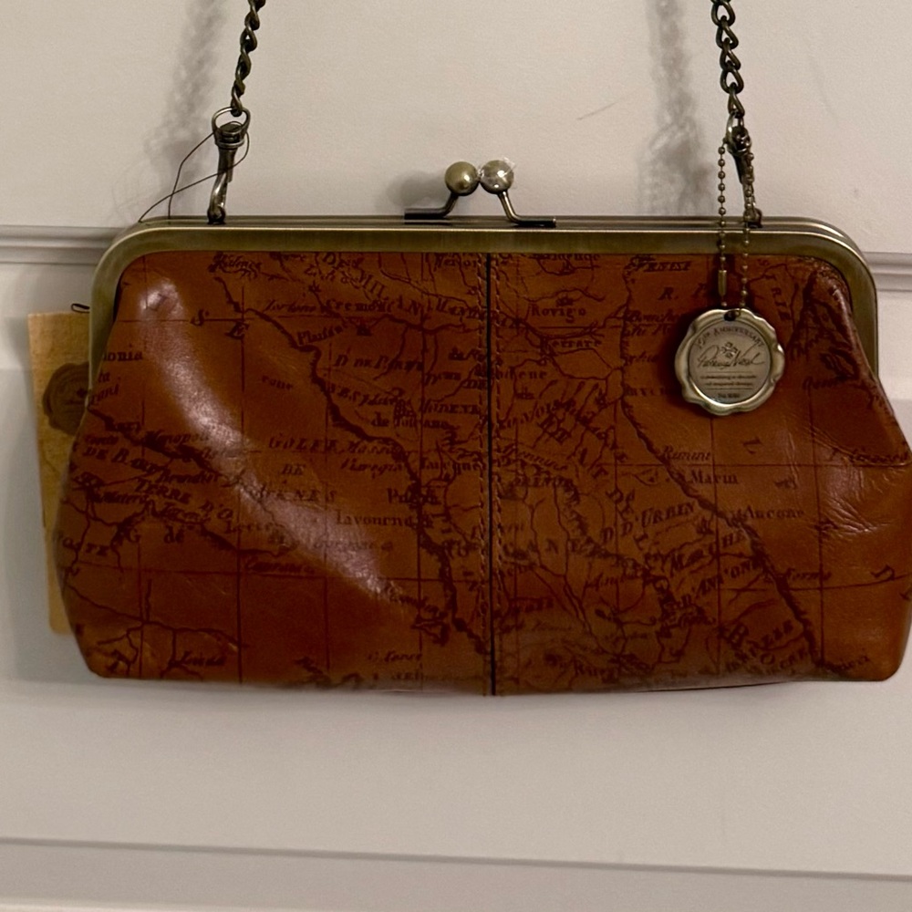 Patricia Nash English Garden Floral Map Leather Purse Clutch Chain Strap NWT - Picture 2 of 8